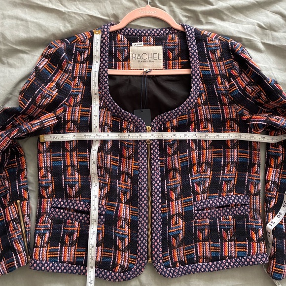 Rachel Roy Multicolor Plaid Women's Jacket Front Zip SZ 12 NWOT - Picture 5 of 5